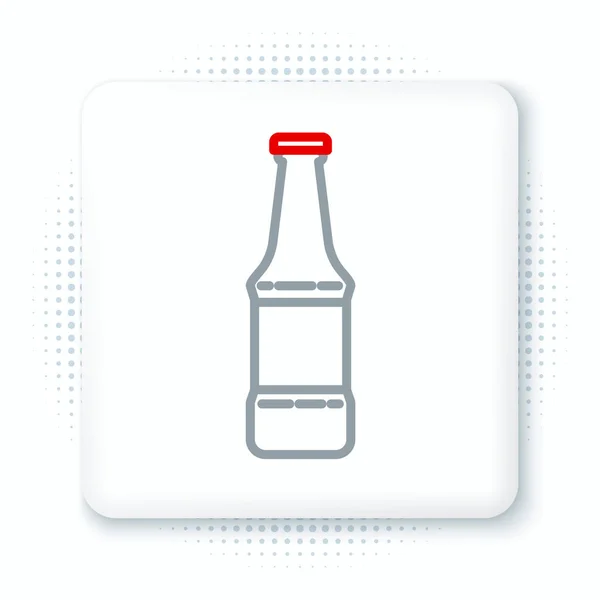 Line Bier Fles Pictogram Geïsoleerd Witte Achtergrond Kleurrijk Concept Vector — Stockvector
