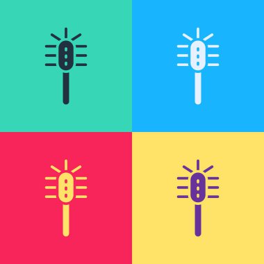 Pop Art Tuvalet Fırçası simgesi renk arkaplanında izole edildi. Vektör.