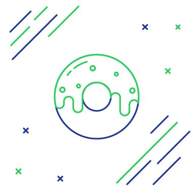 Beyaz arka planda izole edilmiş tatlı jöleli donut. Renkli taslak konsepti. Vektör