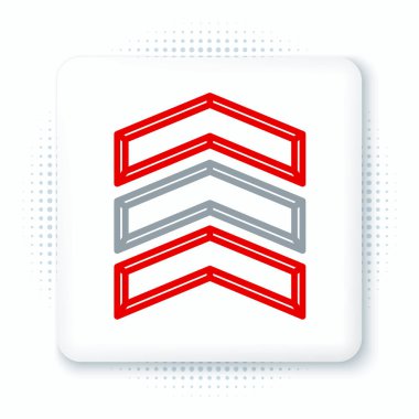 Beyaz arka planda askeri sınıf ikonu izole edildi. Askeri rozet işareti. Renkli taslak konsepti. Vektör