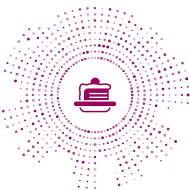 Beyaz arkaplanda Mor Kek simgesi izole edildi. Doğum günün kutlu olsun. Soyut çember rastgele noktalar. Vektör