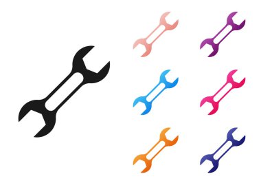 Beyaz arkaplanda siyah anahtarlı simge izole edildi. Simgeleri renklendirin. Vektör