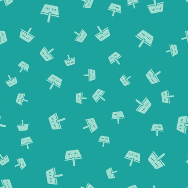 Yeşil alışveriş sepeti simgesi yeşil arka planda izole edilmiş pürüzsüz desen. İnternetten satın alma konsepti. Servis tabelası. Alışveriş arabası sembolü. Vektör