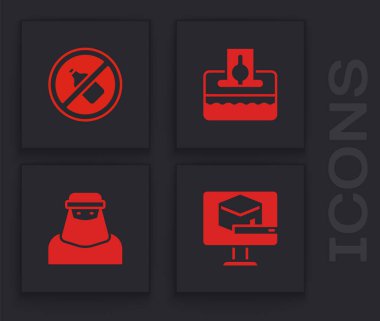 Kâbe camisini (Ka 'be' yi) imar edin, alkol almayın, sadaka vermeyin, sadaka vermeyin ve müslüman kadınlar için nikab ikonu yapın. Vektör