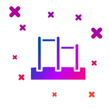 Beyaz arkaplanda izole edilmiş renkli spor yatay çubuk simgesi. Kademeli rastgele dinamik şekiller. Vektör