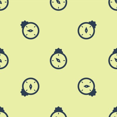 Mavi Qibla simgesi sarı arkaplanda izole edilmiş pürüzsüz desen. Mekke 'deki Kabe' de namaz kılmak için kullanılan İslami Arapça terim. Vektör