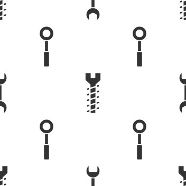 İngiliz anahtarını, metal vidayı ve İngiliz anahtarını pürüzsüz desene ayarlayın. Vektör