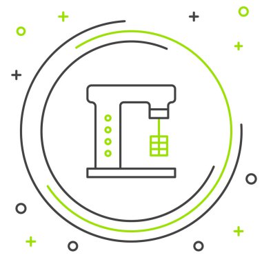 Hat Elektrik karıştırıcı simgesi beyaz arkaplanda izole edildi. Mutfak blenderi. Renkli taslak konsepti. Vektör