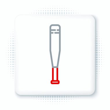 Beyzbol sopası simgesi beyaz arkaplanda izole edildi. Renkli taslak konsepti. Vektör