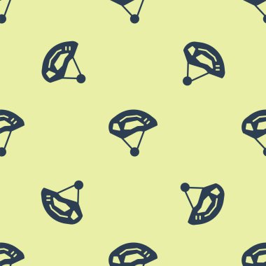 Sarı arka planda mavi bisiklet başlığı simgesi izole edilmiş. Olağanüstü bir spor. Spor malzemeleri. Vektör