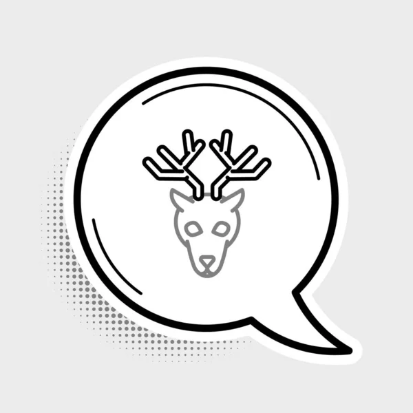 Line Deer head with antlers icon isolated on grey background. Colorful outline concept. Vector — Stock Vector