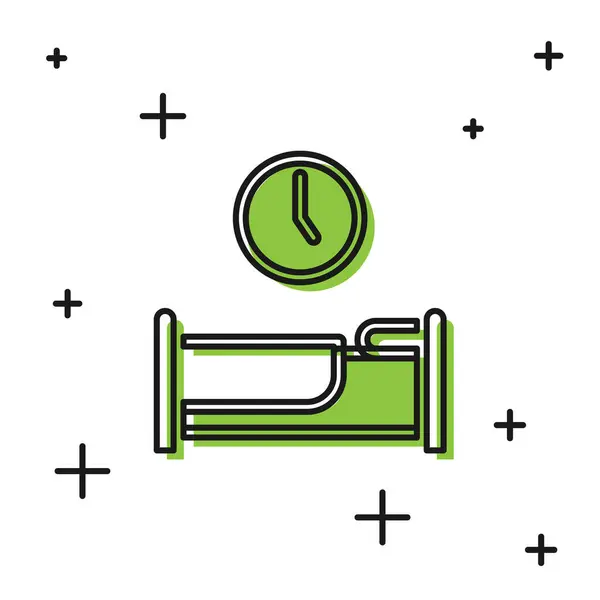 Black Time to sleep icono aislado sobre fondo blanco. Vector — Vector de stock