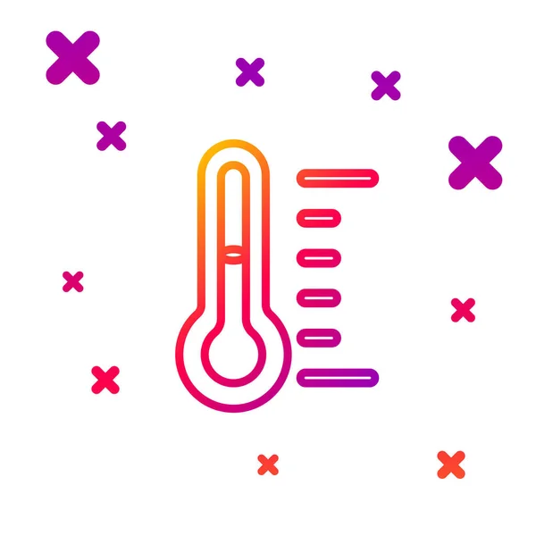 Kleurlijn Sauna thermometer icoon geïsoleerd op witte achtergrond. Sauna en baduitrusting. Gradiënt willekeurige dynamische vormen. Vector — Stockvector