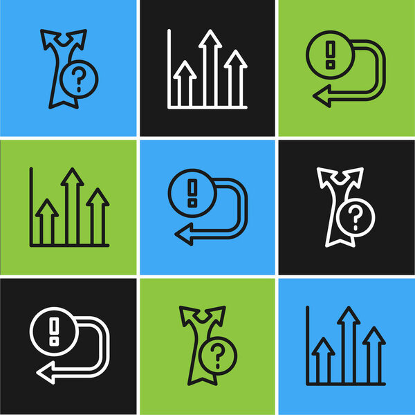 Установите стрелку линии и значок инфографики Pie chart. Вектор