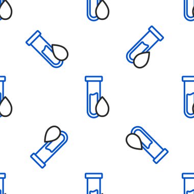 Hat yağı petrol test tüpü ikonu beyaz arka planda izole edilmiş kusursuz desen. Renkli taslak konsepti. Vektör