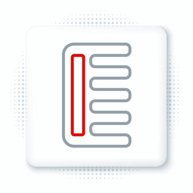 Beyaz arkaplanda çizgi saç fırçası simgesi izole edildi. Taraklı saç işareti. Berber sembolü. Renkli taslak konsepti. Vektör