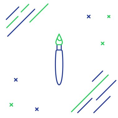 Çizgi fırçası simgesi beyaz arkaplanda izole edildi. Renkli taslak konsepti. Vektör