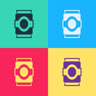 Pop Art Soda renkli arkaplanda izole edilmiş bir ikon. Vektör