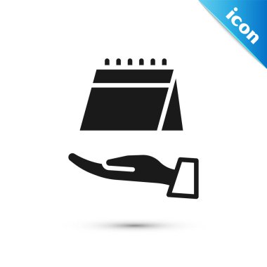 Gri Takvim simgesi beyaz arkaplanda izole edildi. Olay hatırlatma sembolü. Vektör