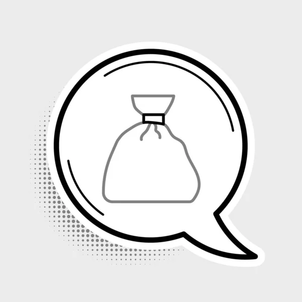 Línea Icono de bolsa de basura aislado sobre fondo gris. Concepto de esquema colorido. Vector — Archivo Imágenes Vectoriales