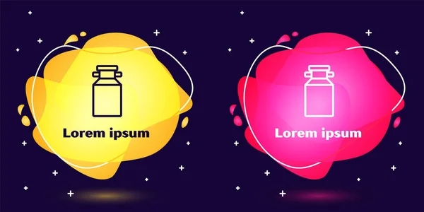 Ligne de réglage Peut conteneur pour icône de lait isolé sur fond bleu. Bannière abstraite aux formes liquides. Vecteur — Image vectorielle