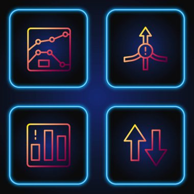 Satır Arrow, Pasta grafiği, grafik, şema ve grafikleri ayarlayın. Renk simgeleri. Vektör