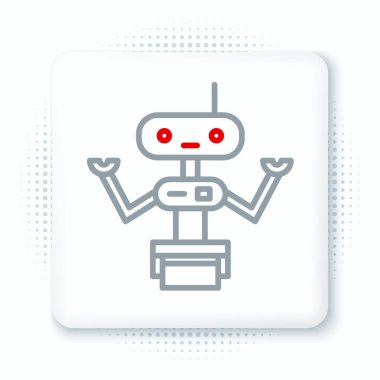 Çizgi Robotu simgesi beyaz arkaplanda izole edildi. Renkli taslak konsepti. Vektör