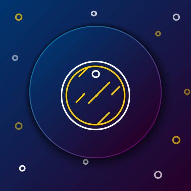 Hat kesme tahtası simgesi mavi arkaplanda izole edildi. Kesme tahtası sembolü. Renkli taslak konsepti. Vektör