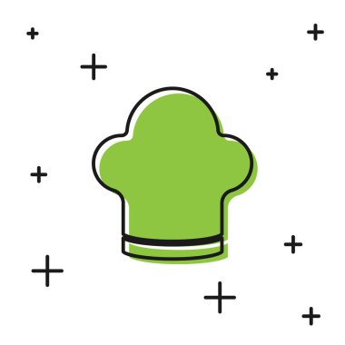 Siyah aşçı şapkası simgesi beyaz arkaplanda izole edildi. Aşçılık sembolü. Aşçı şapkası. Vektör