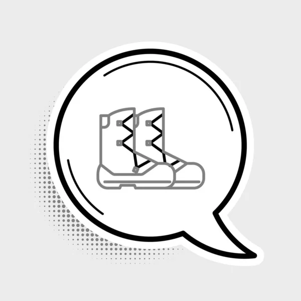 Icono de Line Boots aislado sobre fondo gris. Concepto de esquema colorido. Vector — Archivo Imágenes Vectoriales