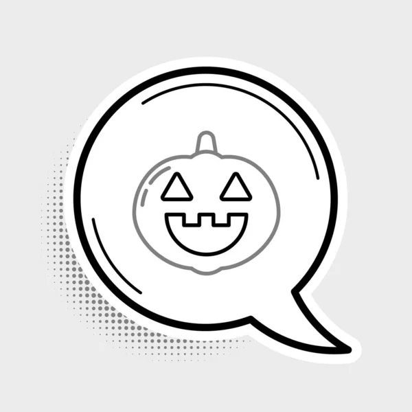 Line Pumpkin Symbol isoliert auf grauem Hintergrund. Frohe Halloween-Party. Buntes Rahmenkonzept. Vektor — Stockvektor
