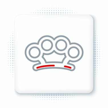 Pirinç muşta simgesi beyaz arkaplanda izole edildi. Renkli taslak konsepti. Vektör