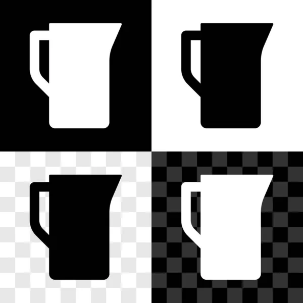 Set Jarra de leche o jarra icono aislado en blanco y negro, fondo transparente. Vector — Vector de stock