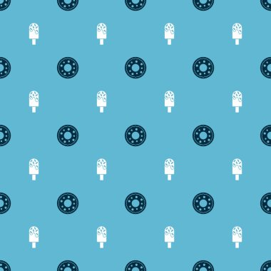 Donut ve dondurmayı kusursuz bir kalıba getir. Vektör