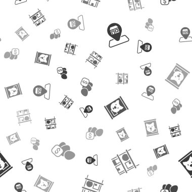 Konum Marketi 'ni, Depo' nun içini kutularla, konserve yiyecekleri ve yumurta fiyatlarını kusursuz şekillerde ayarla. Vektör