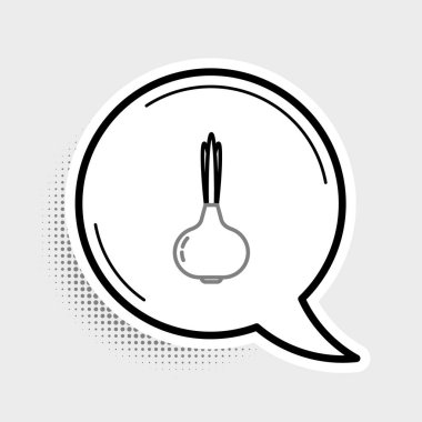 Line Onion simgesi gri arkaplanda izole edildi. Renkli taslak konsepti. Vektör