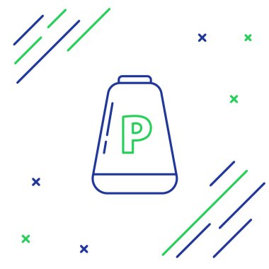 Çizgi Pepper simgesi beyaz arkaplanda izole edildi. Yemek pişirme baharatları. Renkli taslak konsepti. Vektör