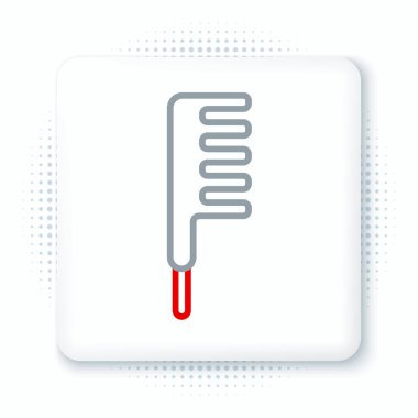 Beyaz arkaplanda çizgi saç fırçası simgesi izole edildi. Taraklı saç işareti. Berber sembolü. Renkli taslak konsepti. Vektör