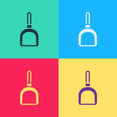 Pop Art Faraş simgesi renk arkaplanında izole edildi. Temizlik işleri. Vektör