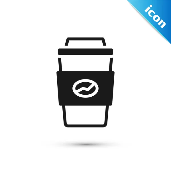 Taza de café gris para ir icono aislado sobre fondo blanco. Vector — Vector de stock