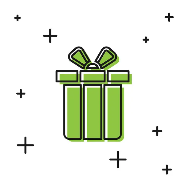 黑色礼品盒图标隔离在白色背景上.圣诞快乐，新年快乐。B.病媒 — 图库矢量图片