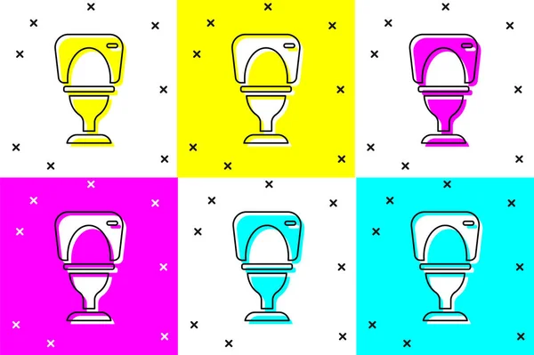 Állítsa WC tál ikon elszigetelt színes háttér. Vektor — Stock Vector