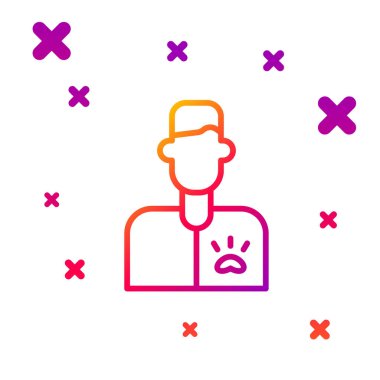 Beyaz arka planda izole edilmiş renkli veteriner doktor ikonu. Kademeli rastgele dinamik şekiller. Vektör