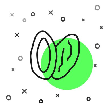 Siyah çizgi Tarih meyve simgesi beyaz arkaplanda izole edildi. Vektör