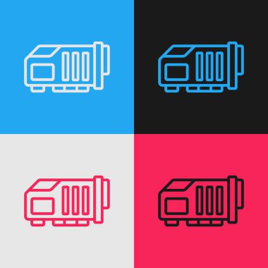 Pop Art Line Video Grafik Kartı simgesi renk arkaplanında izole edildi. Vektör.