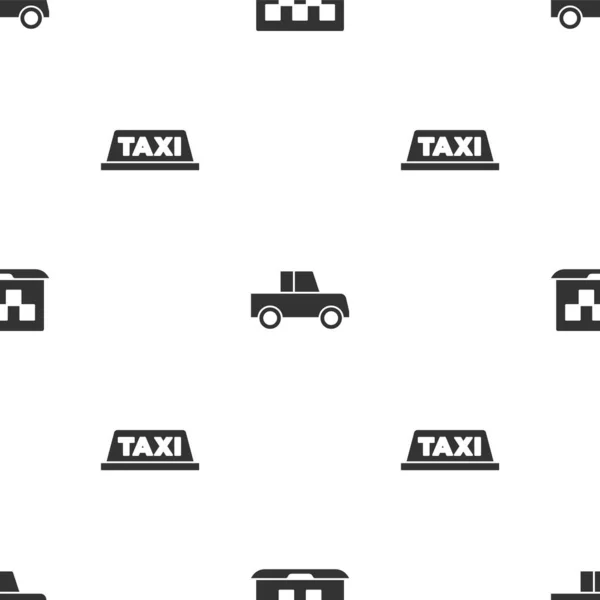 Set Laptop Call Taxi Service Car Taxi Car Roof Seamless — Stock Vector