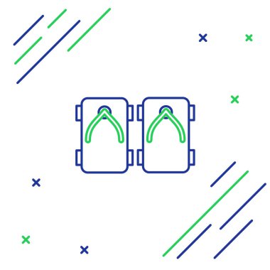 Geleneksel Japon ayakkabı ikonu beyaz arkaplanda izole olsun. Renkli taslak konsepti. Vektör