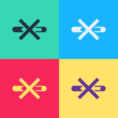 Pop art. Arka planda sigara içilmeyen simge izole edildi. Sigara sembolü. Vektör