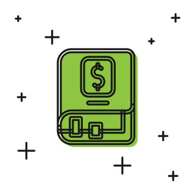 Black Financial book icon isolated on white background. Vector