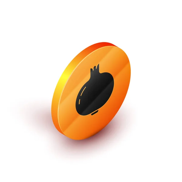 Isométrique icône de grenade isolé sur fond blanc. Grenat. Bouton rond orange. Vecteur — Image vectorielle